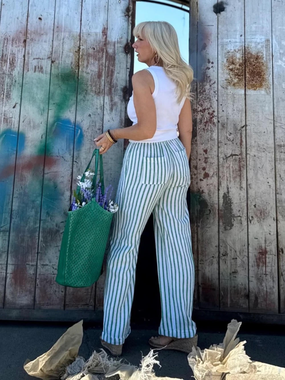 SEABREEZE STRIPE LINEN PANT
